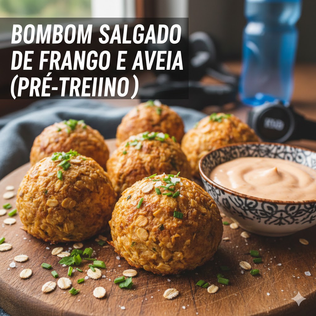 Bombom Salgado de Frango e Aveia (Pré-Treino)