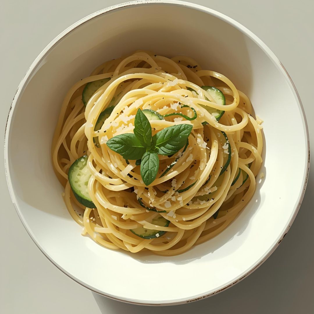 Spaghetti Cremoso ao Limão Siciliano e Abobrinha