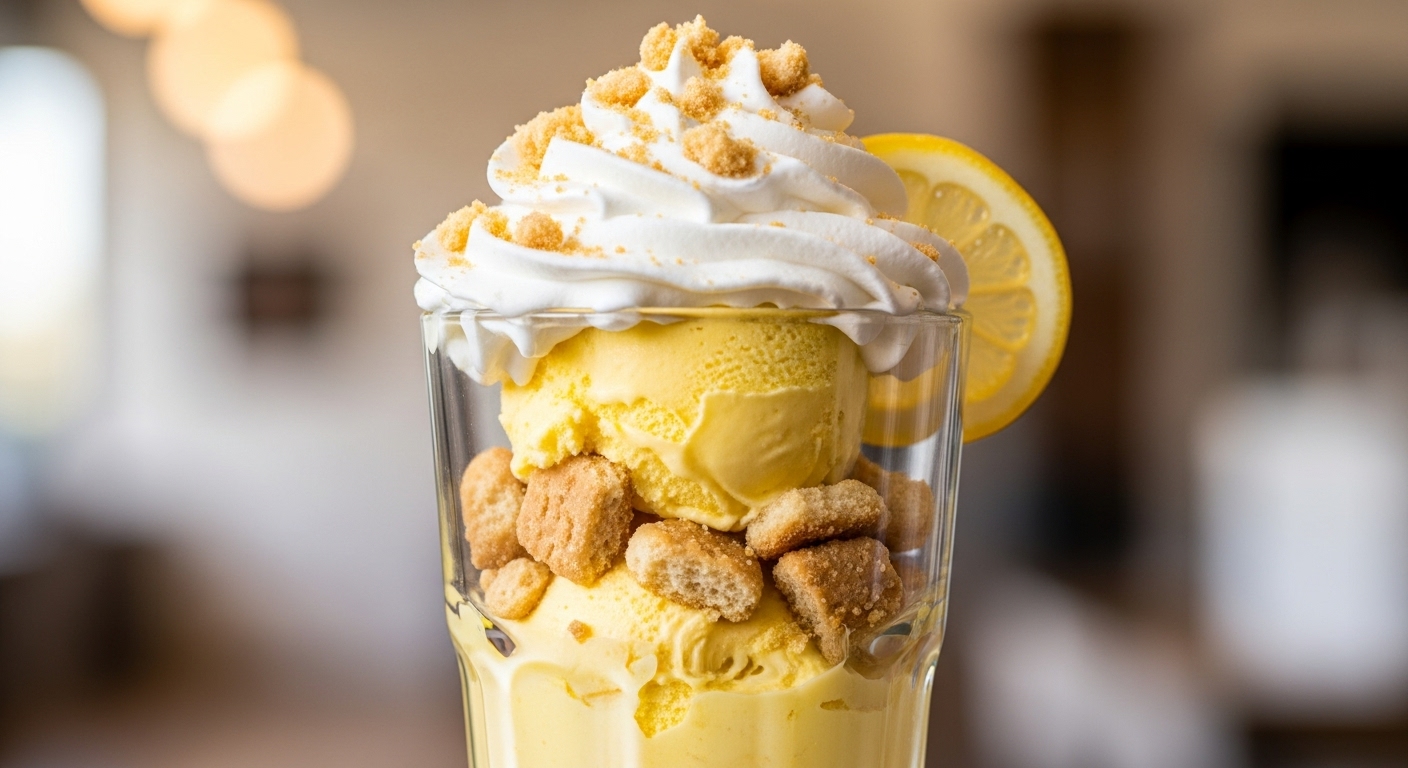 Taça Gelada de Limão Cremoso com Crocante de Biscoito