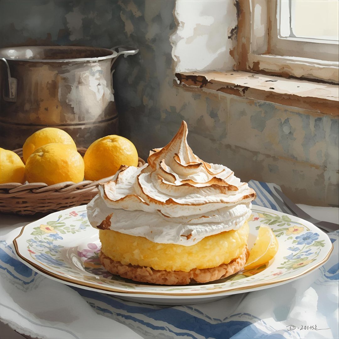 Suspiro Gelado de Limão e Biscoito Maria