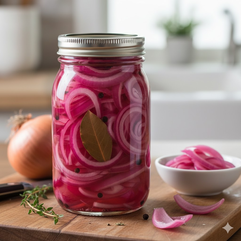 Pétalas Agridoce de Cebola Roxa (Conserva Rápida)