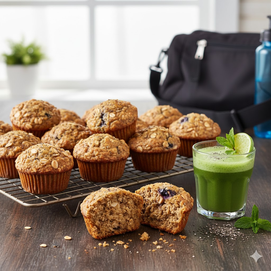 Muffins Proteicos de Forno: O Shot Matinal de Energia