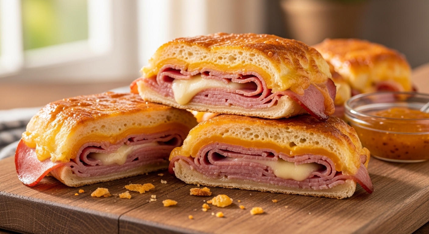 Rolinhos Crocantes de Presunto e Queijo (Croque Rápido)