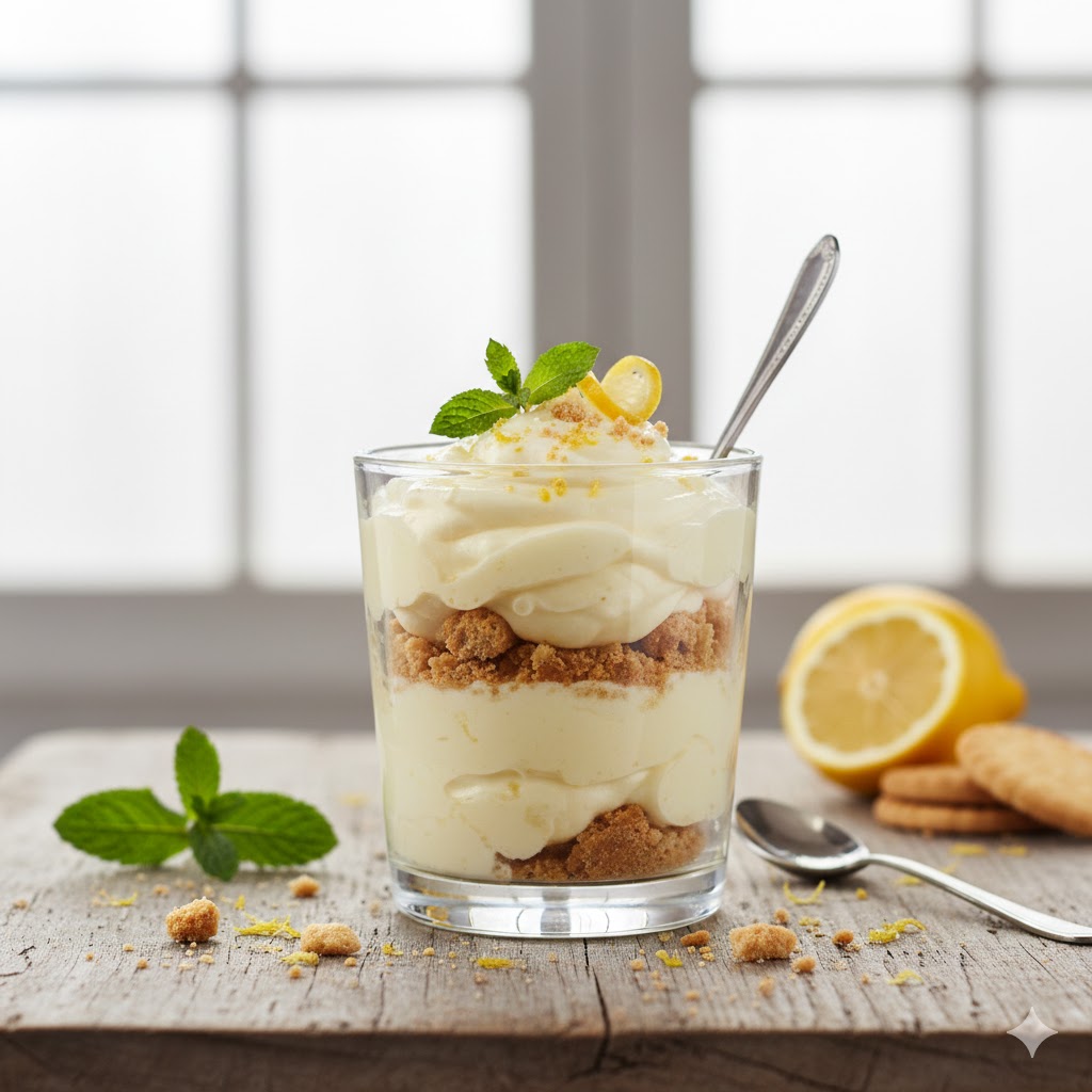 Suspiro Gelado de Limão e Biscoito
