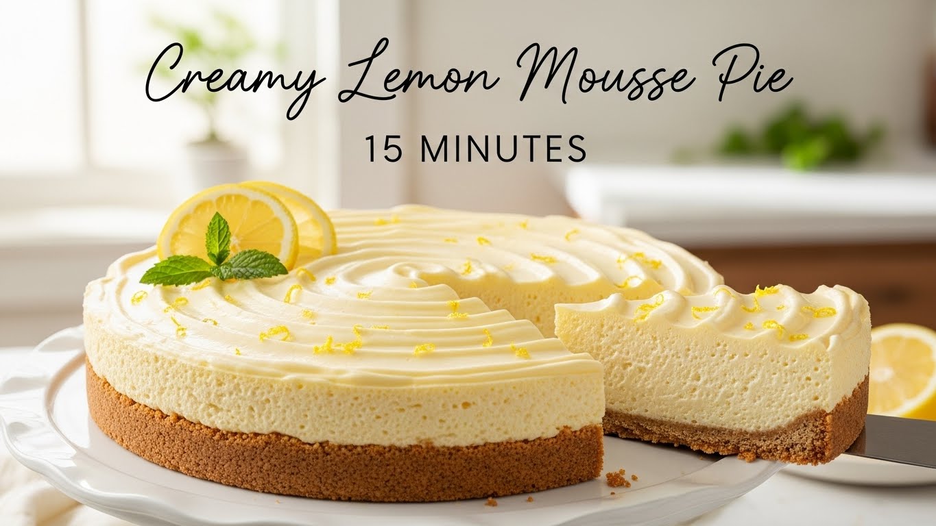 Torta Mousse de Limão Cremosa de 15 Minutos