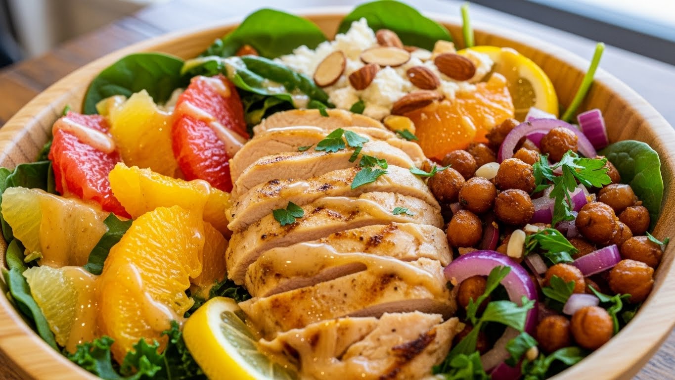 Tigela Power de Frango Cítrico e Grão-de-Bico