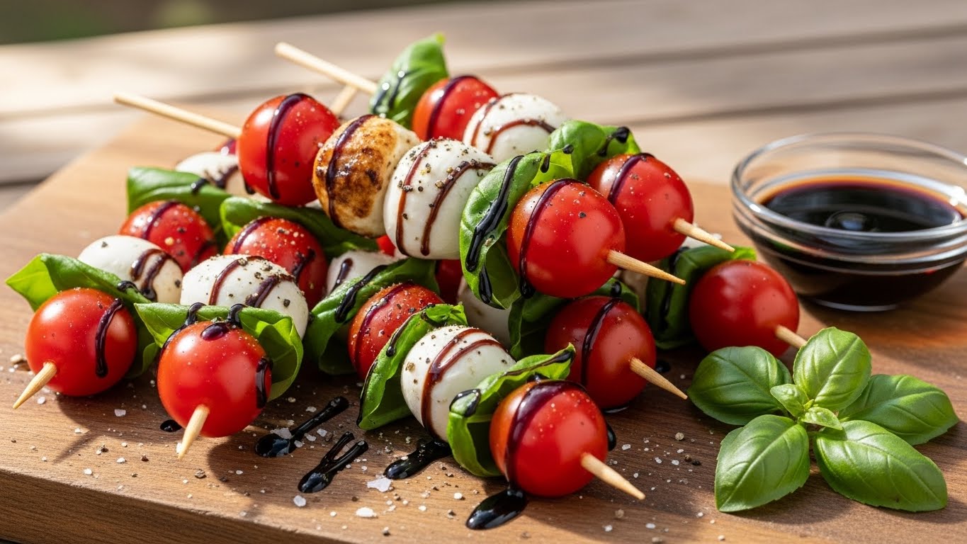 Salada Caprese no Palito