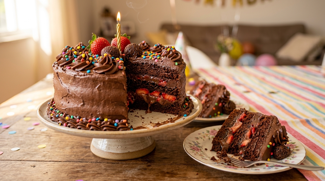 Bolo Comemorativo de Aniversário Recheado: Receita Festiva Caseira