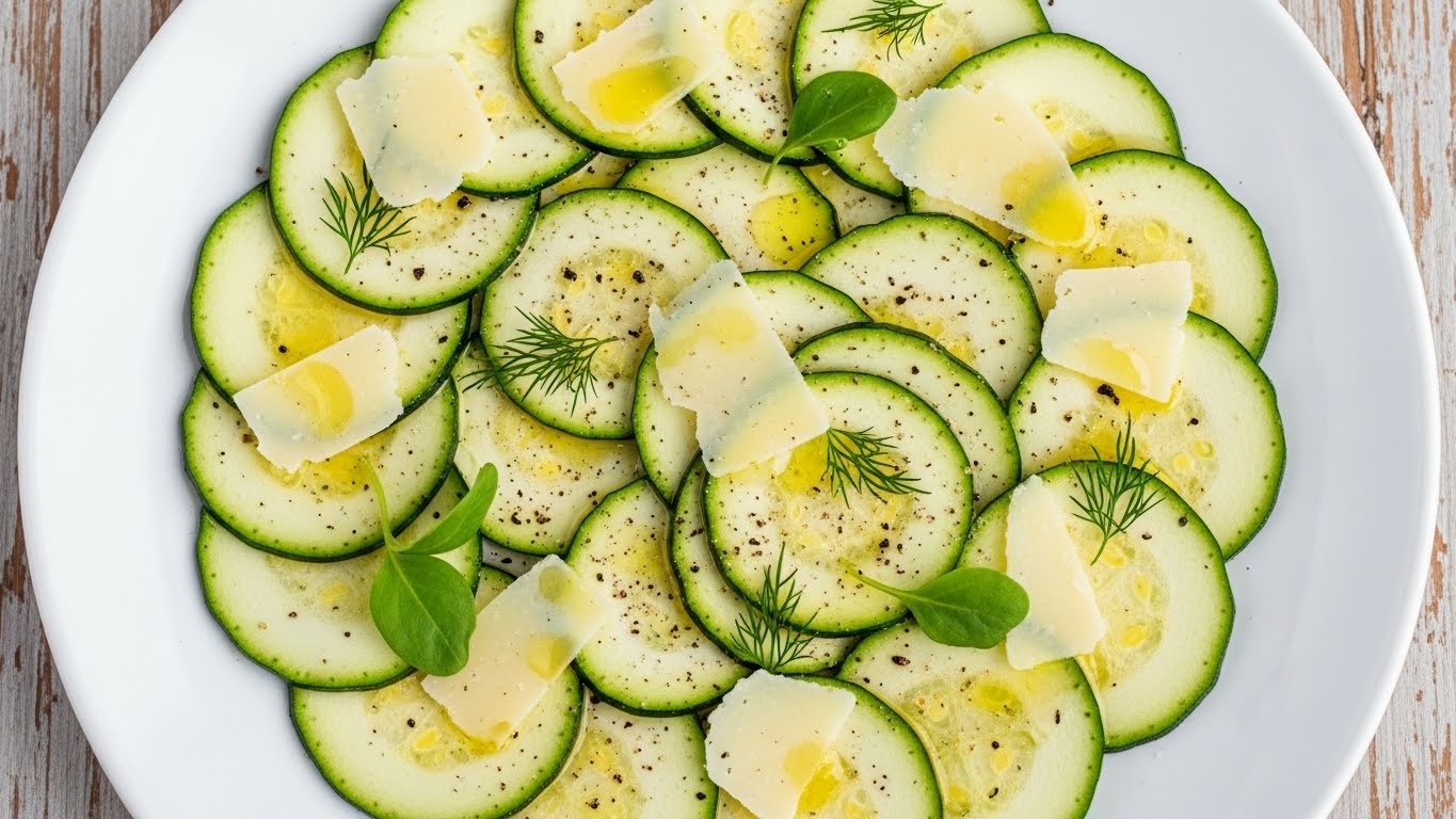 Carpaccio de Abobrinha com Lascas de Parmesão