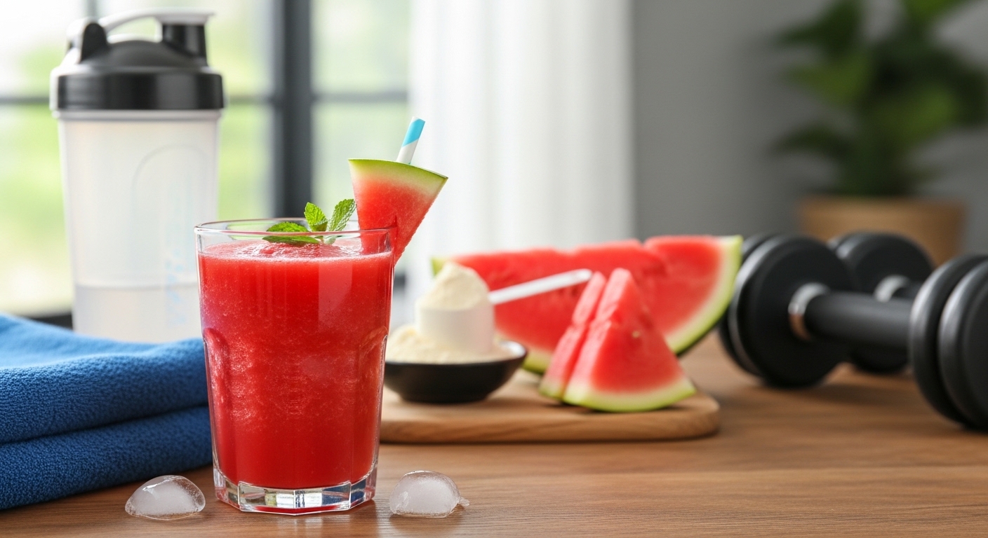 Smoothie de Melancia e Whey (Pós-Treino): Hidratação e Recuperação