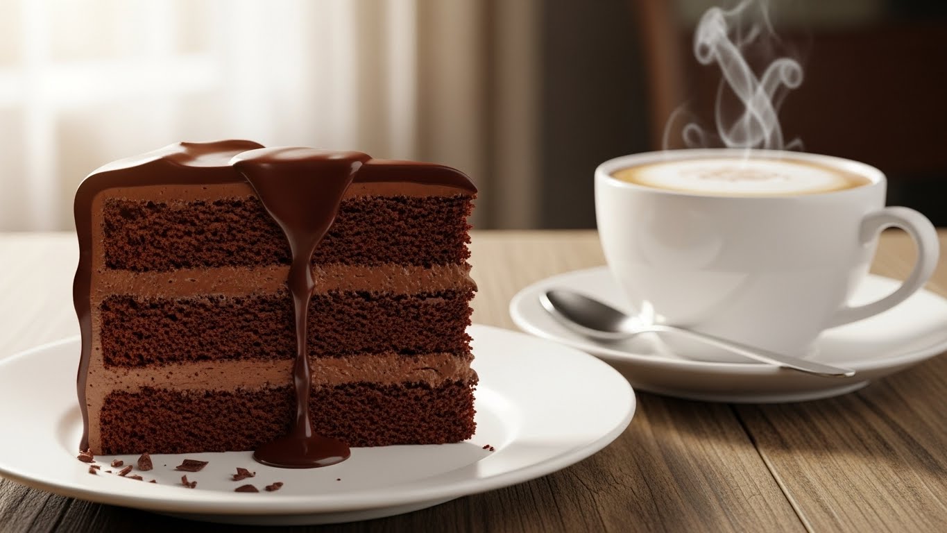 Bolo de Chocolate com Leite Quente