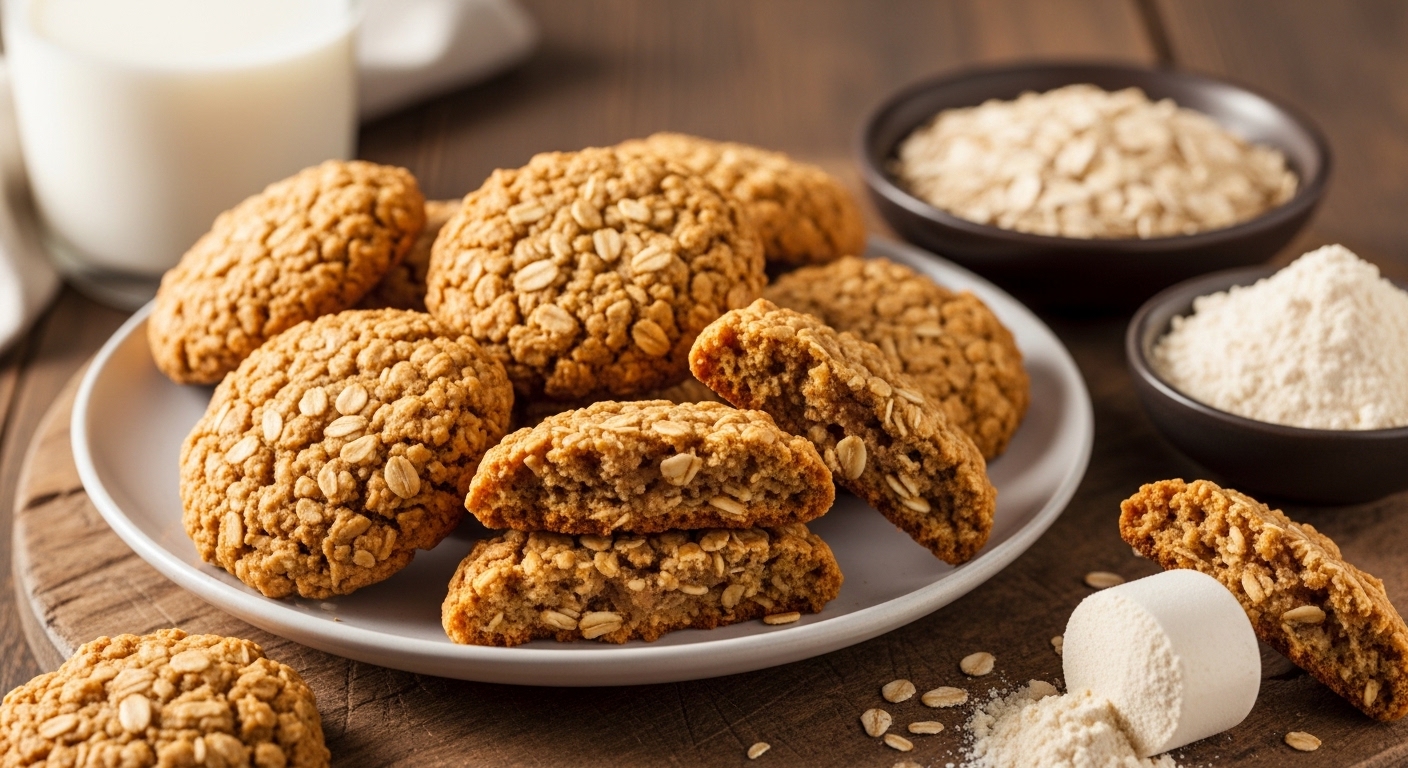 Cookies de Aveia e Whey (Lanche): Crocantes e Saudáveis