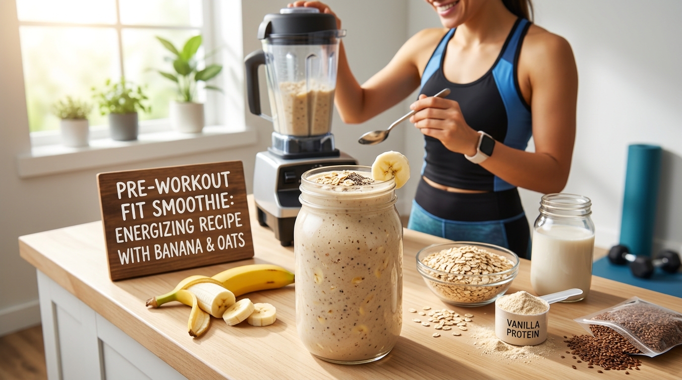 Smoothie Fit Pré-Treino: Receita Energética com Banana e Aveia