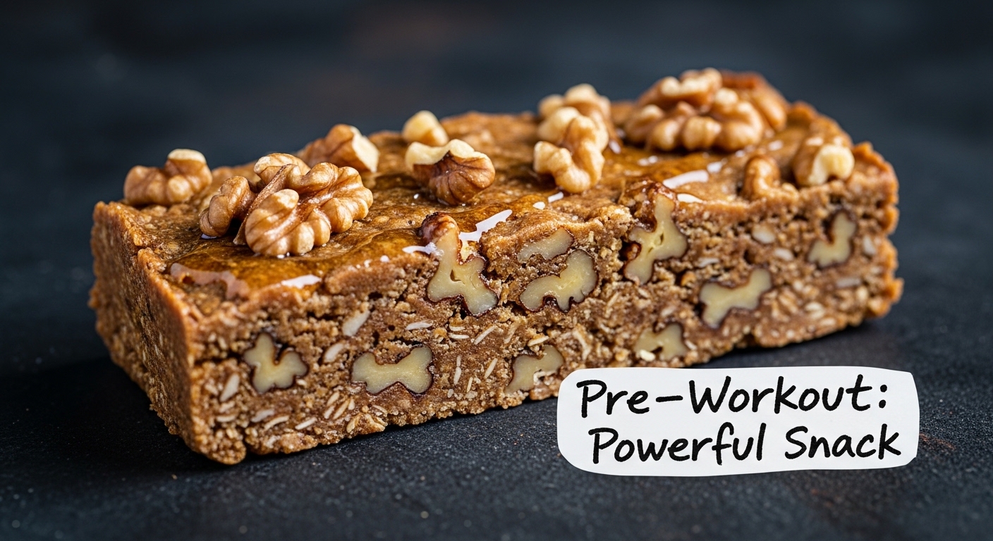 Barrinha de Proteína Caseira de Whey e Nozes (Pré-Treino): Snack Potente