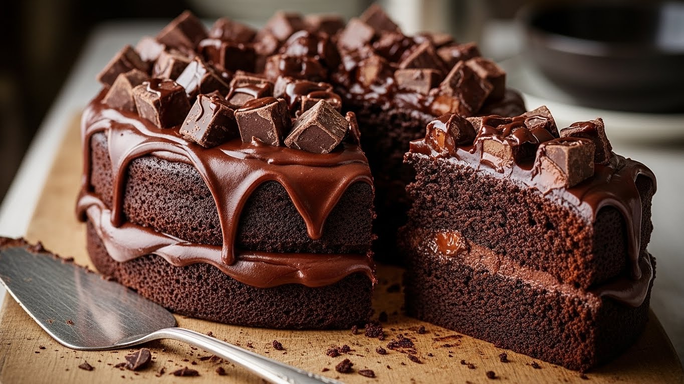 Bolo de Chocolate com Pedaços de Chocolate