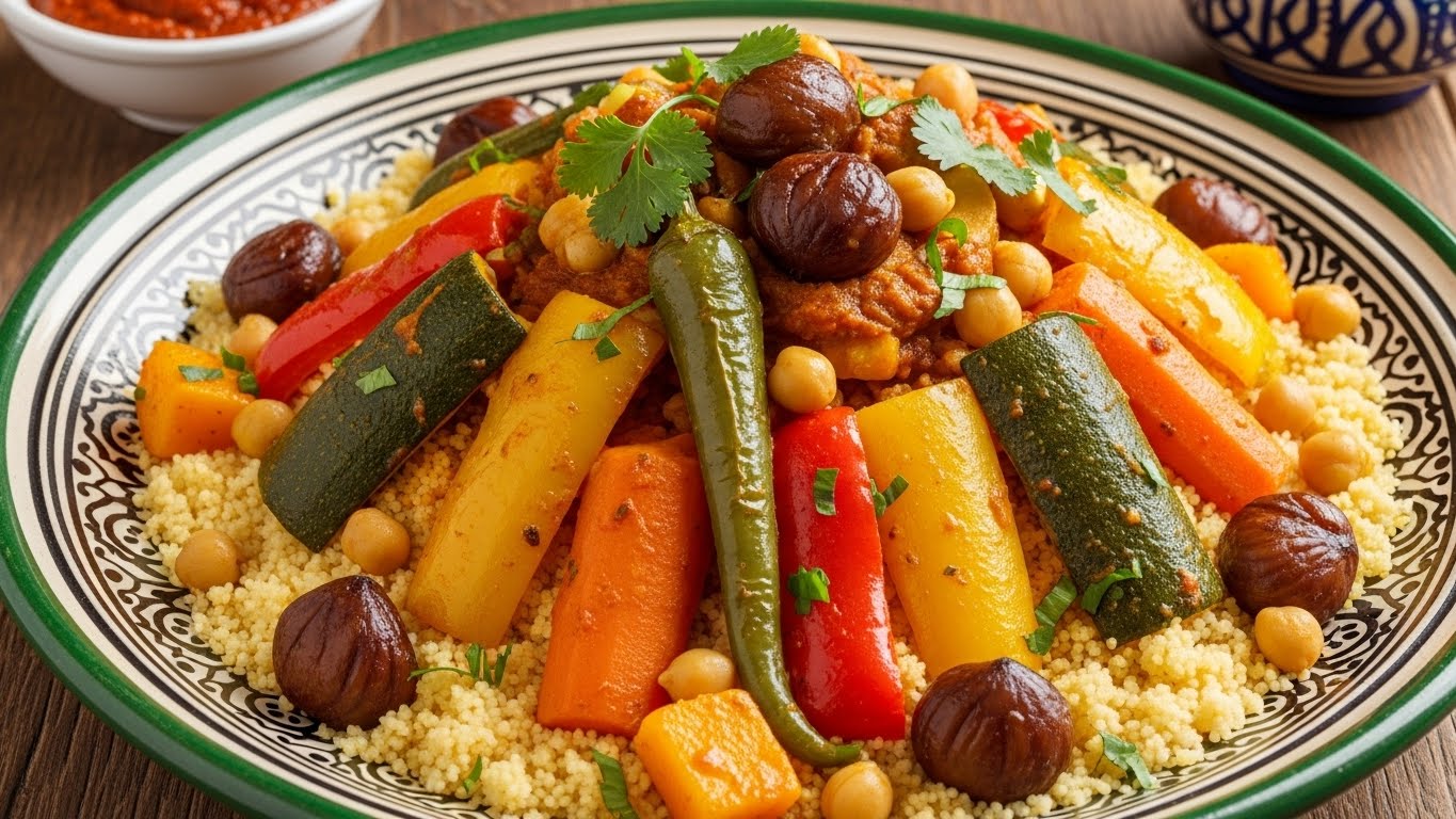Cuscuz Marroquino com Legumes e Castanhas