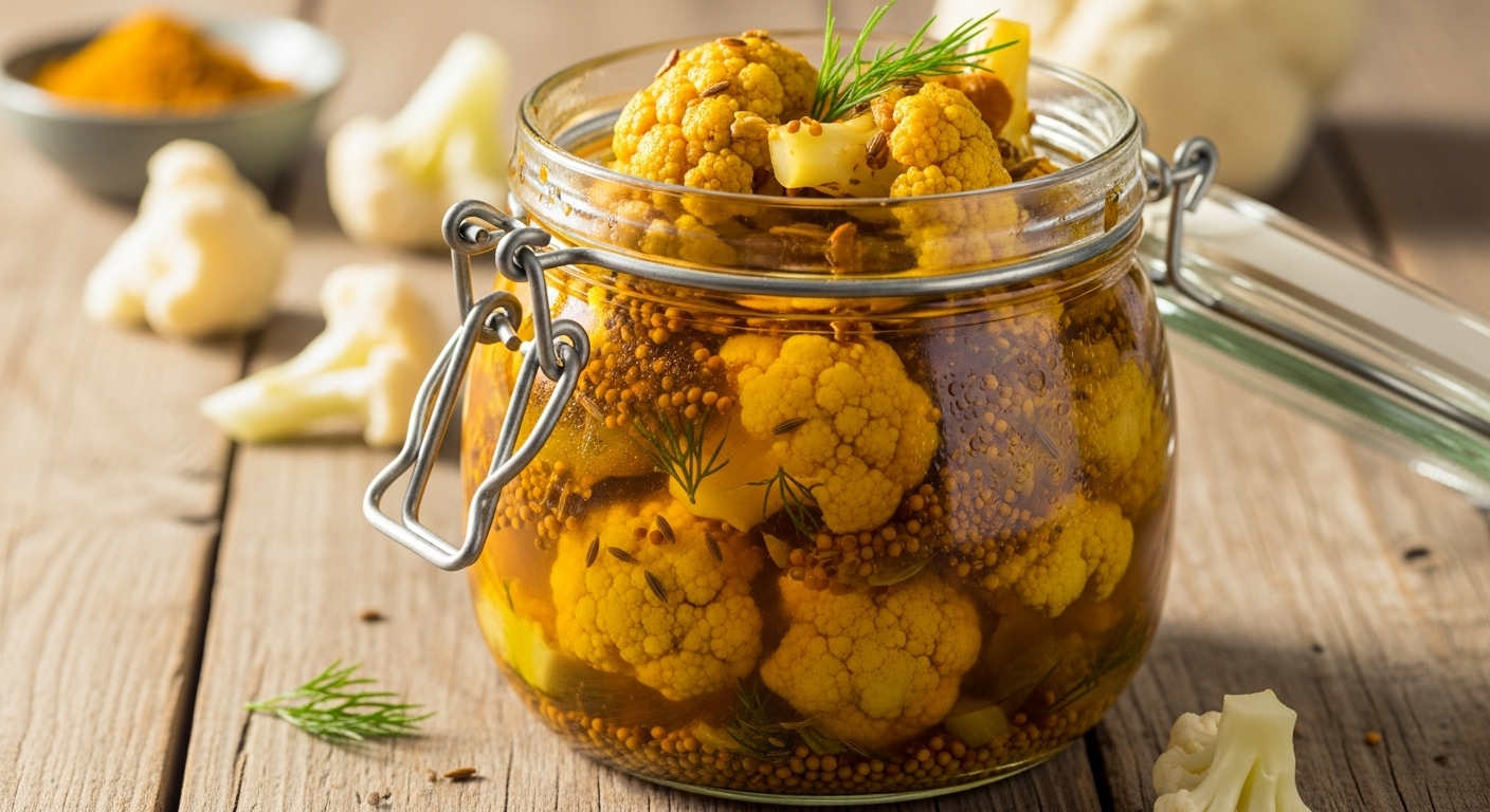Picles de Couve-Flor ao Curry