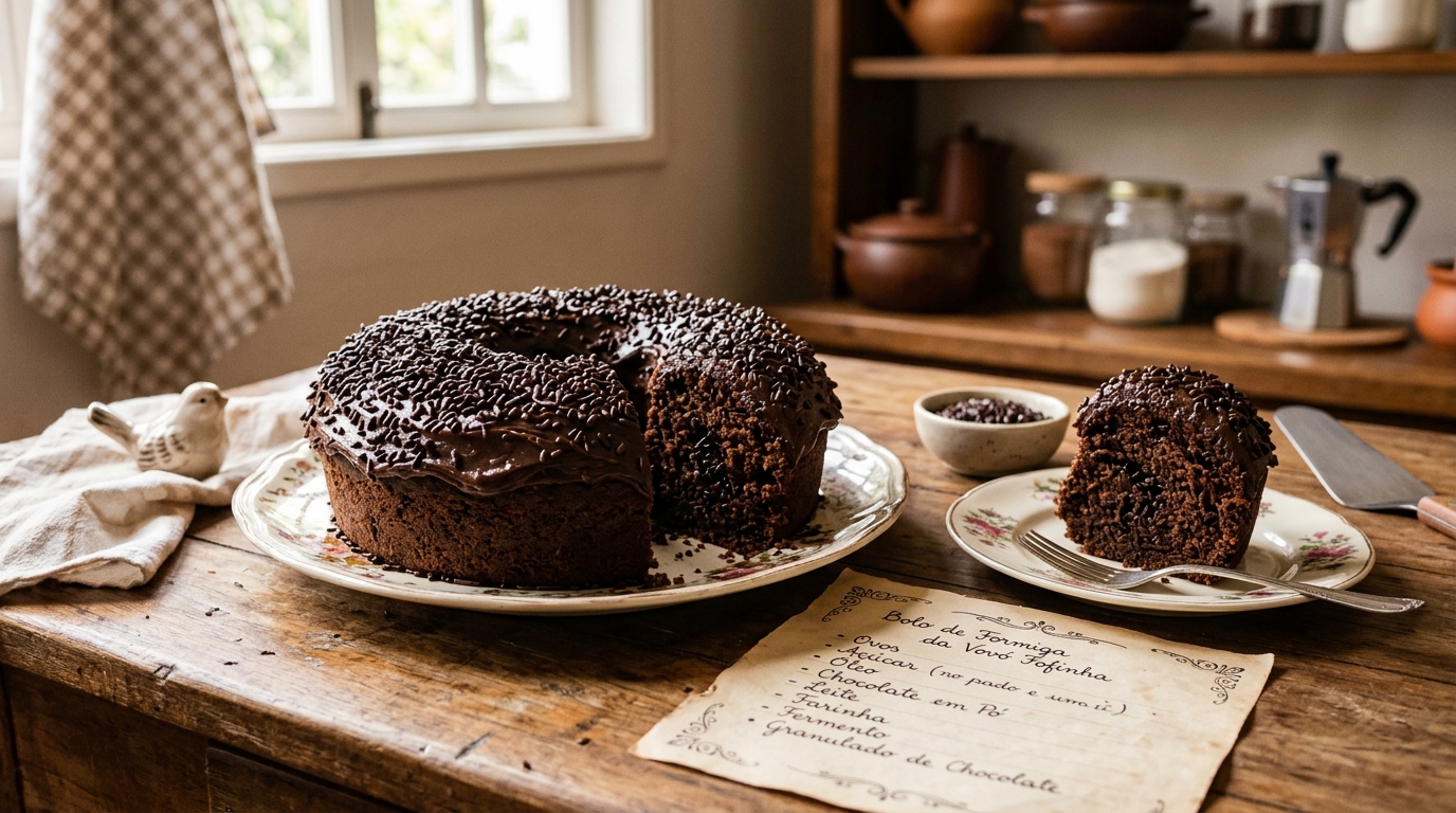 Bolo Formigueiro com Chocolate Granulado: Receita da Vovó Fofinha