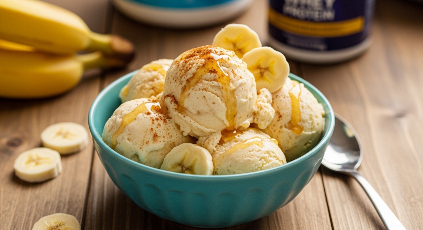 Sorvete de Banana e Whey (Lanche): Doce Gelado e Proteico