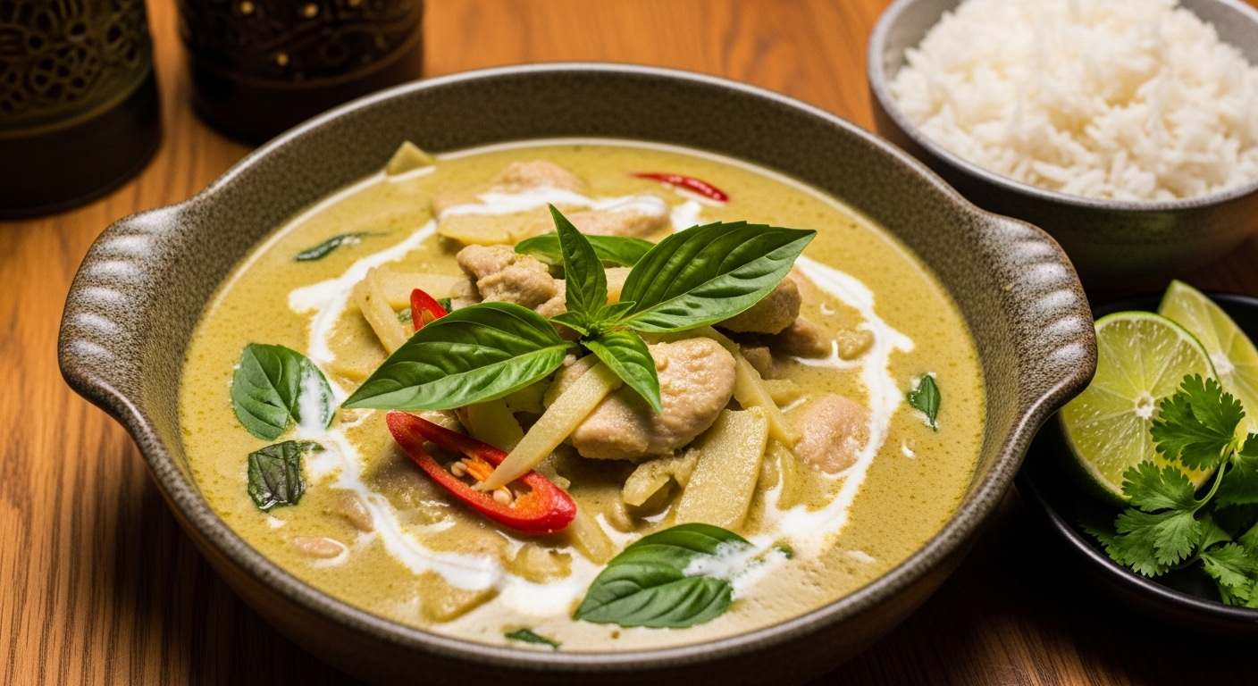 Curry Tailandês Verde de Frango: Receita Cremosa Picante Aromática