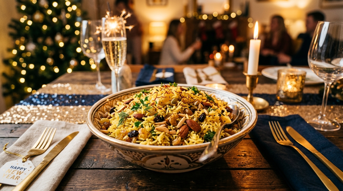 Arroz com Amêndoas e Passas: Acompanhamento Festivo de Réveillon