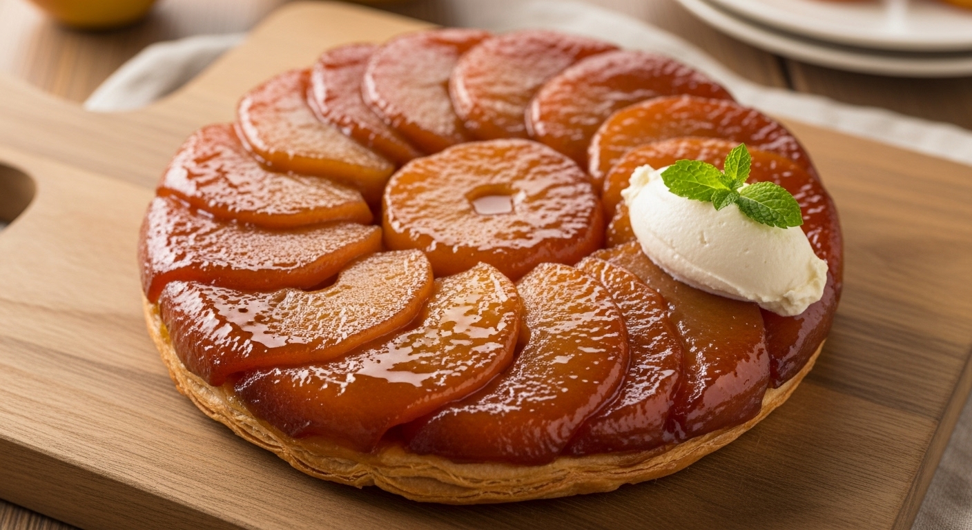 Tarte Tatin de Maçã com Creme Fraîche
