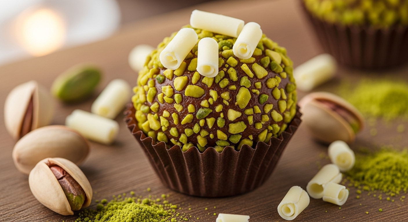Brigadeiro Gourmet de Pistache e Chocolate Branco