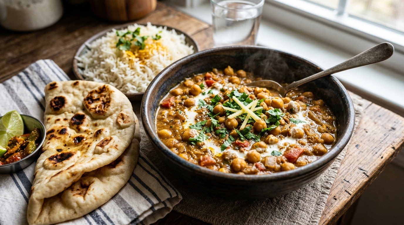 Curry Indiano de Grão-de-Bico: Receita Vegetariana Cremosa Picante