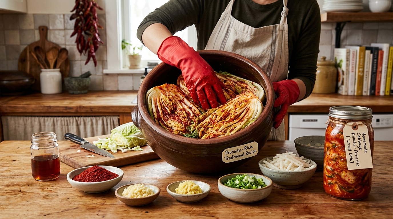 Kimchi de Repolho Caseiro: Receita Coreana Fermentada Probiótica