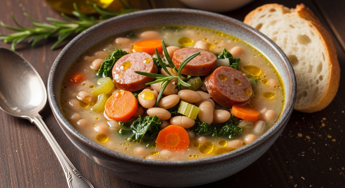 Sopa de Feijão Branco com Linguiça