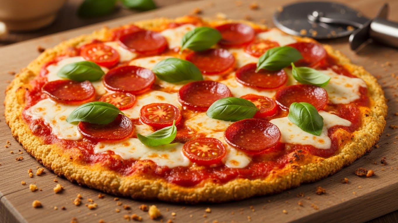 Pizza com Massa de Couve-Flor