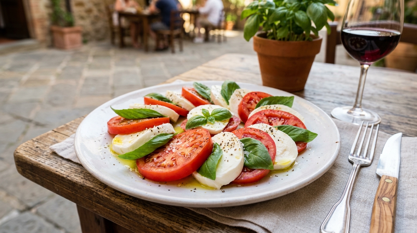 Salada Caprese Italiana: Receita Tradicional com Mussarela e Manjericão