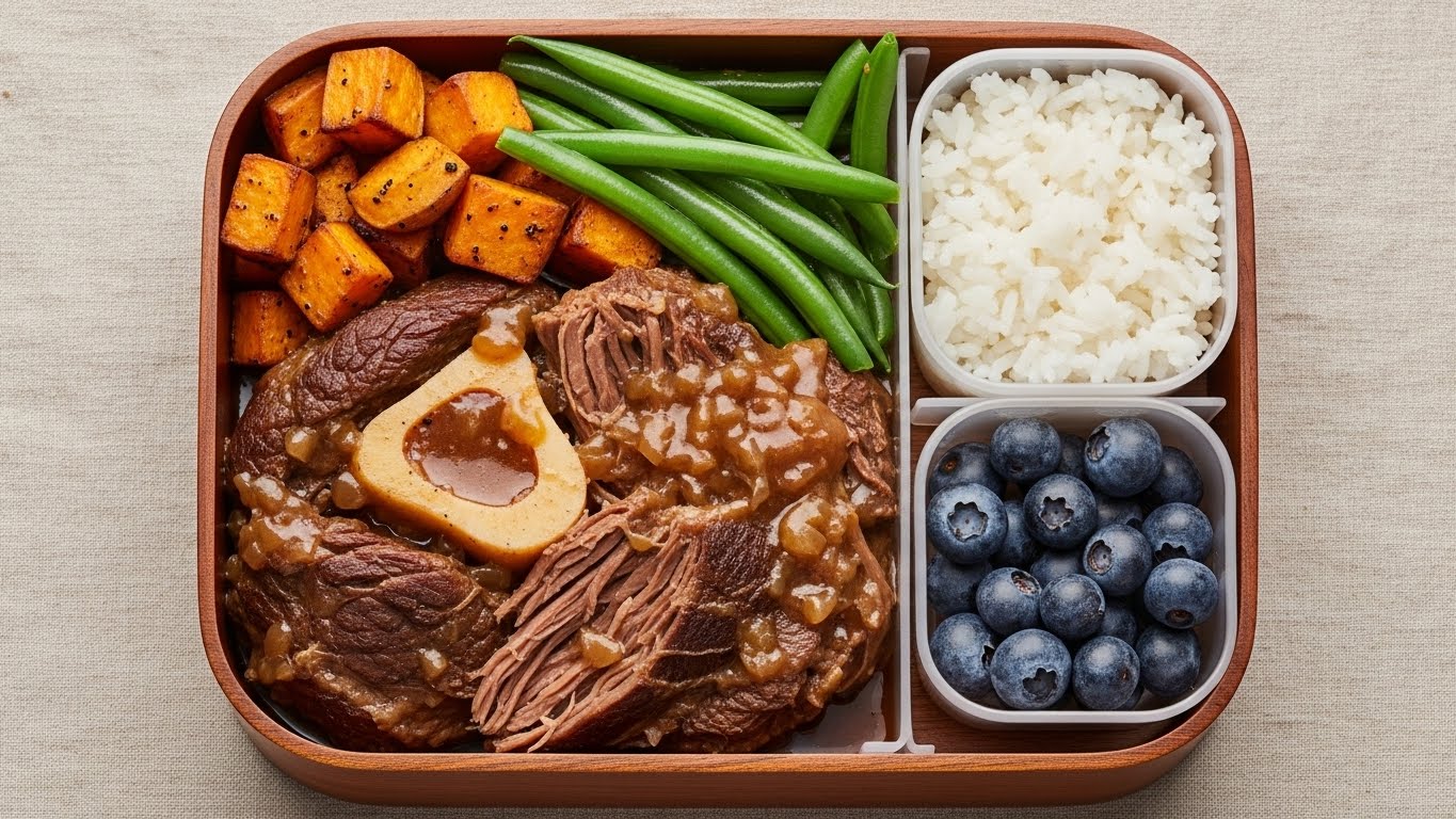 Carne de Panela (Músculo) com Batata Doce e Vagem
