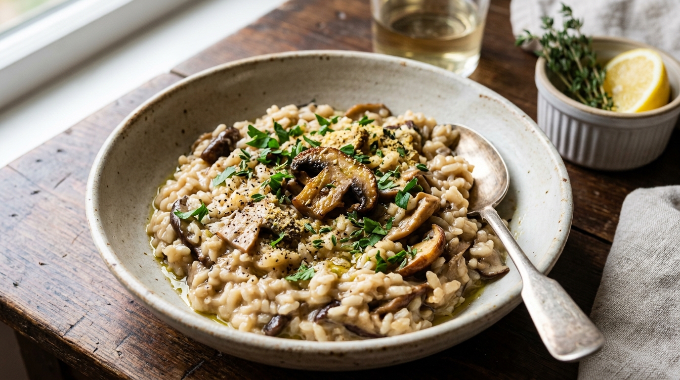 Risoto de Cogumelos Sem Sal: Receita Baixo Sódio Cremosa