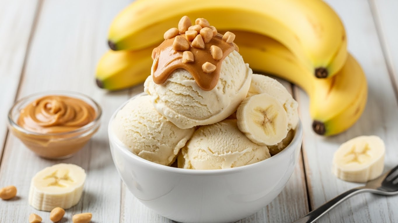 Sorvete de Banana com Pasta de Amendoim