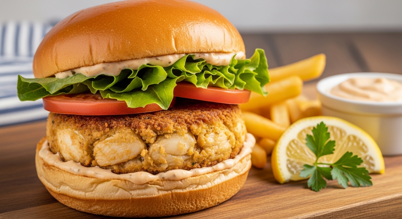 Hambúrguer de Siri (Estilo Crab Cake)