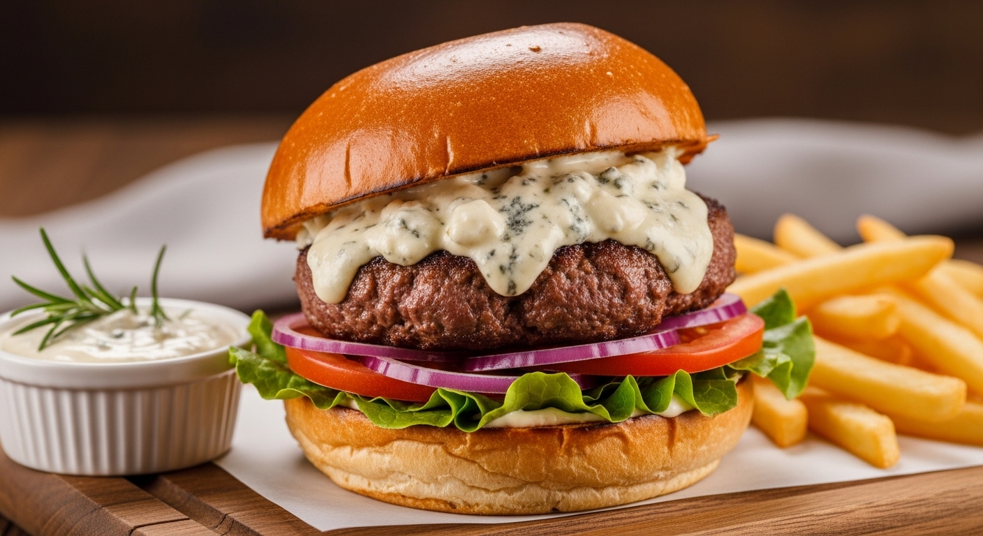 Hambúrguer de Alcatra com Molho Gorgonzola