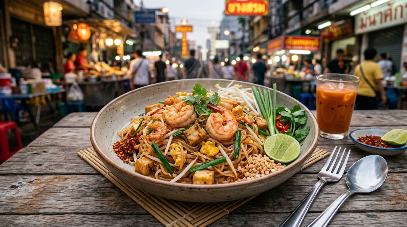 Pad Thai Tailandês Tradicional: Receita Internacional com Macarrão
