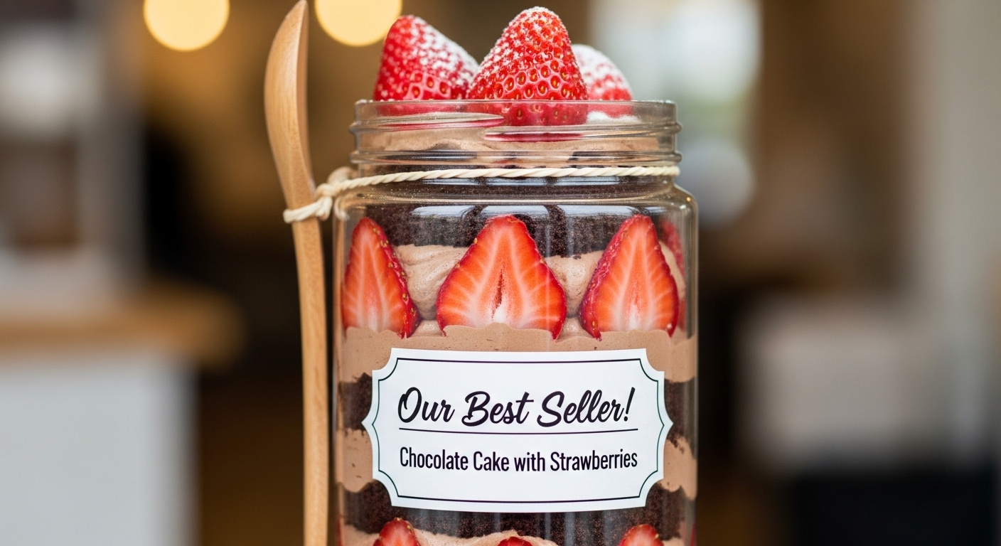 Bolo de Chocolate com Morango no Pote: O Mais Vendido!