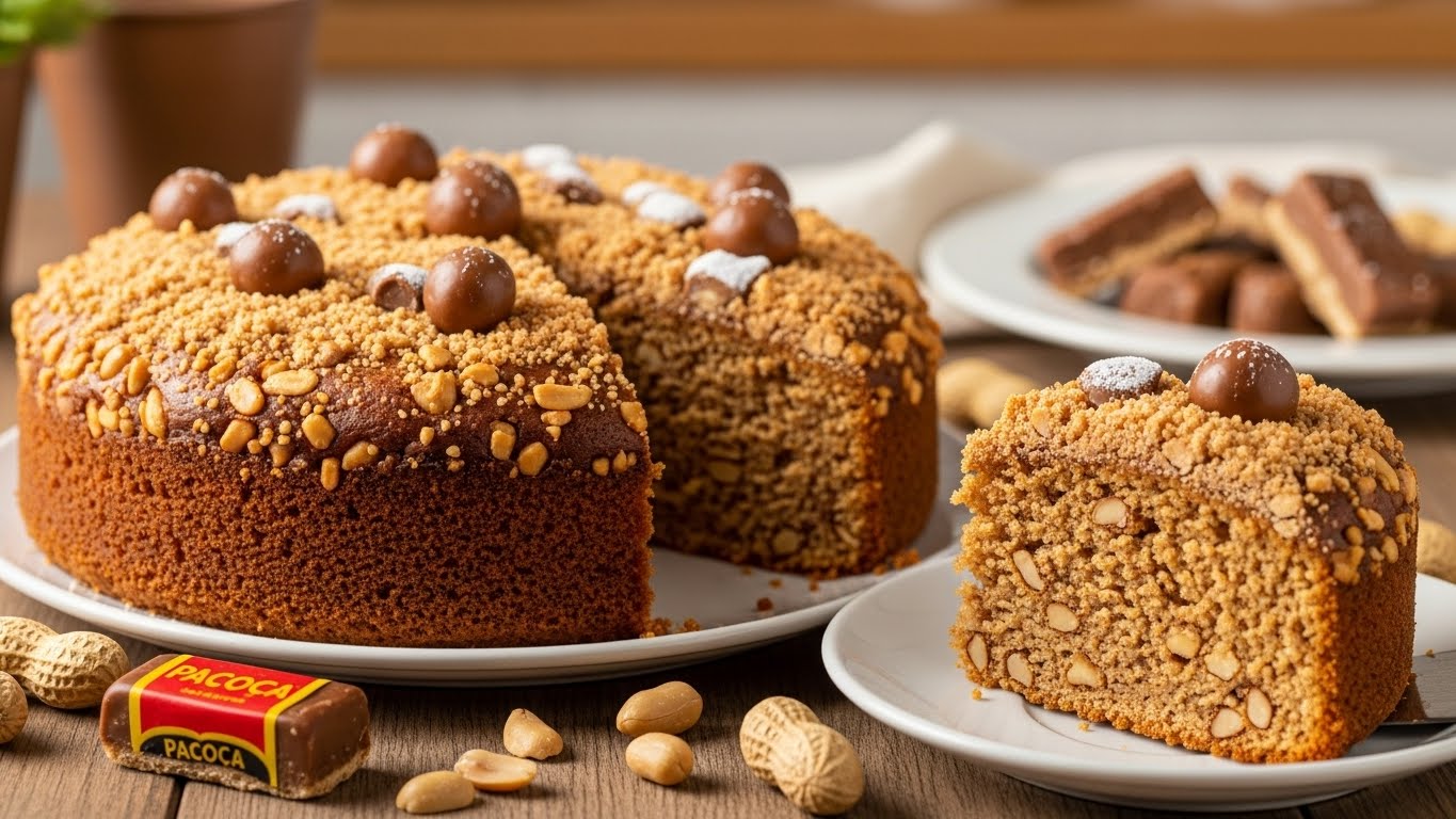 Bolo de Amendoim com Paçoca