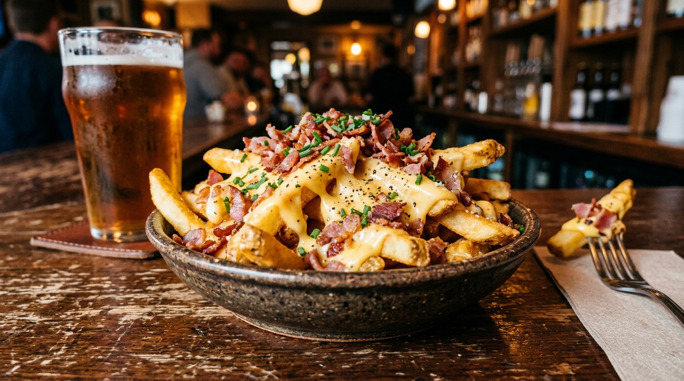 Batata Frita Cremosa com Cheddar e Bacon: Petisco de Boteco