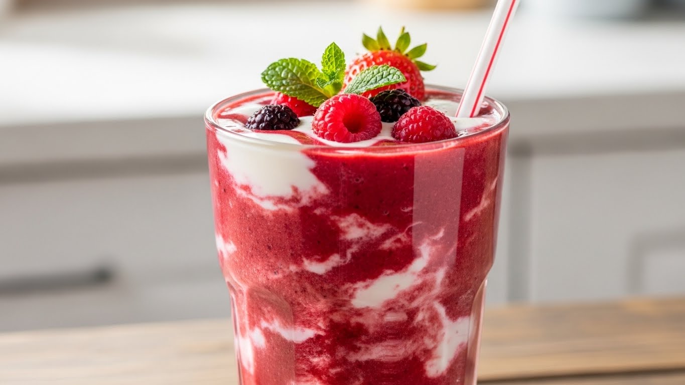 Smoothie de Frutas Vermelhas e Iogurte