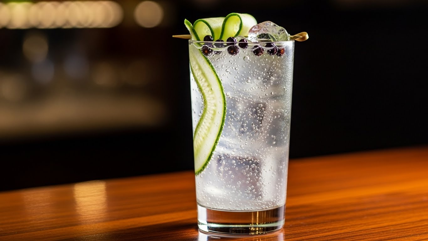 Gin Tônica com Pepino e Zimbro