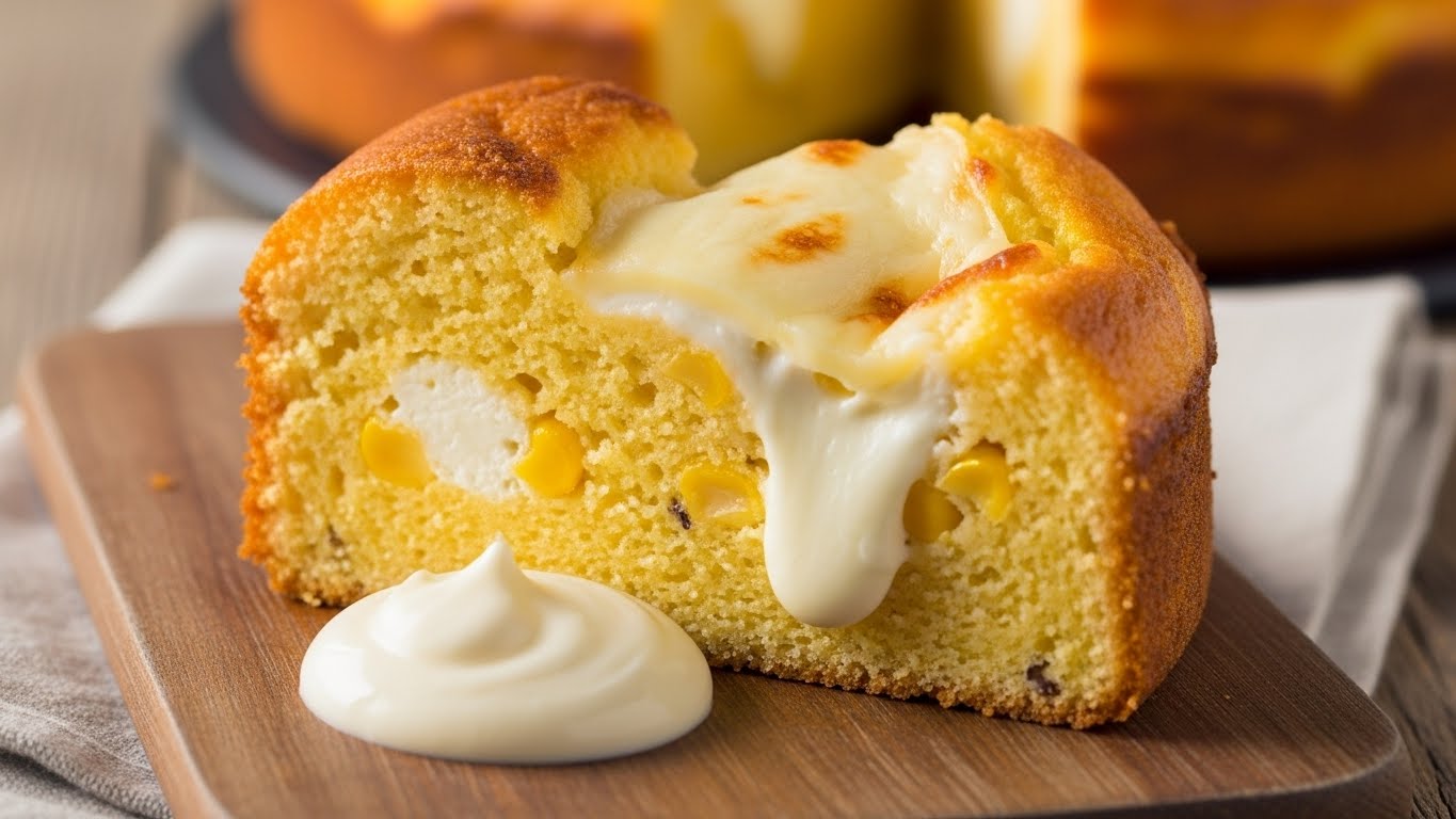 Bolo de Fubá com Queijo (Cremoso)
