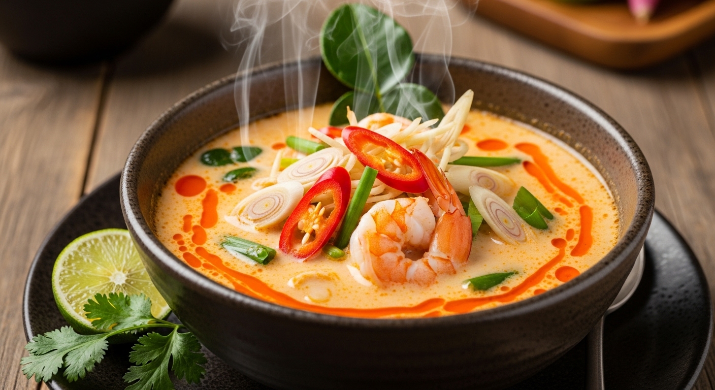 Sopa de Camarão com Leite de Coco