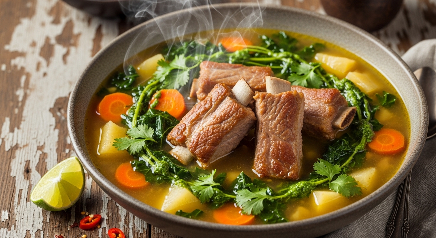 Sopa de Mandioca com Costela