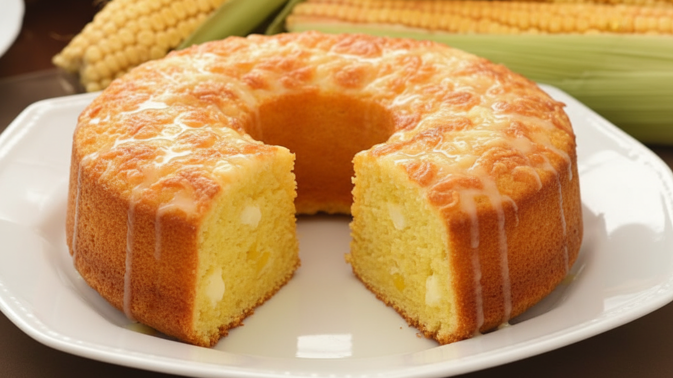 Bolo de Milho Cremoso com Queijo