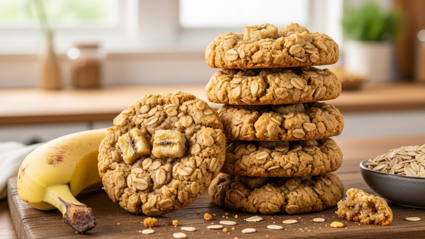 Biscoitos de Aveia e Banana (2 ingredientes)