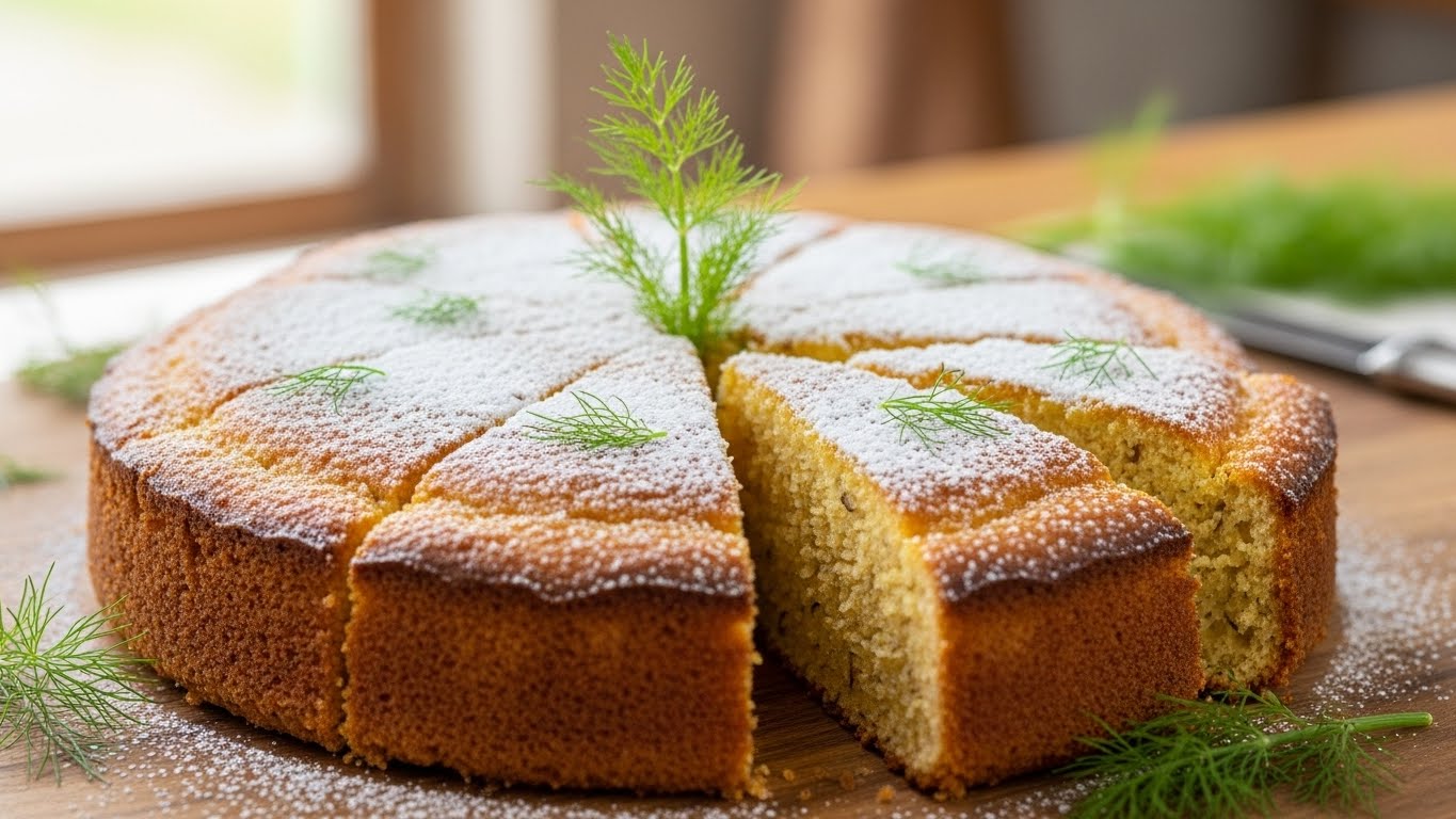 Bolo de Fubá com Erva-Doce