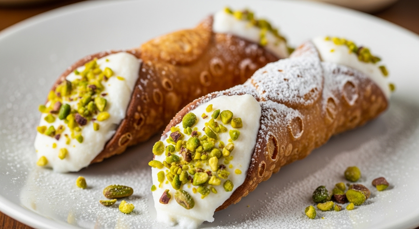 Cannoli Siciliano com Ricota e Pistache